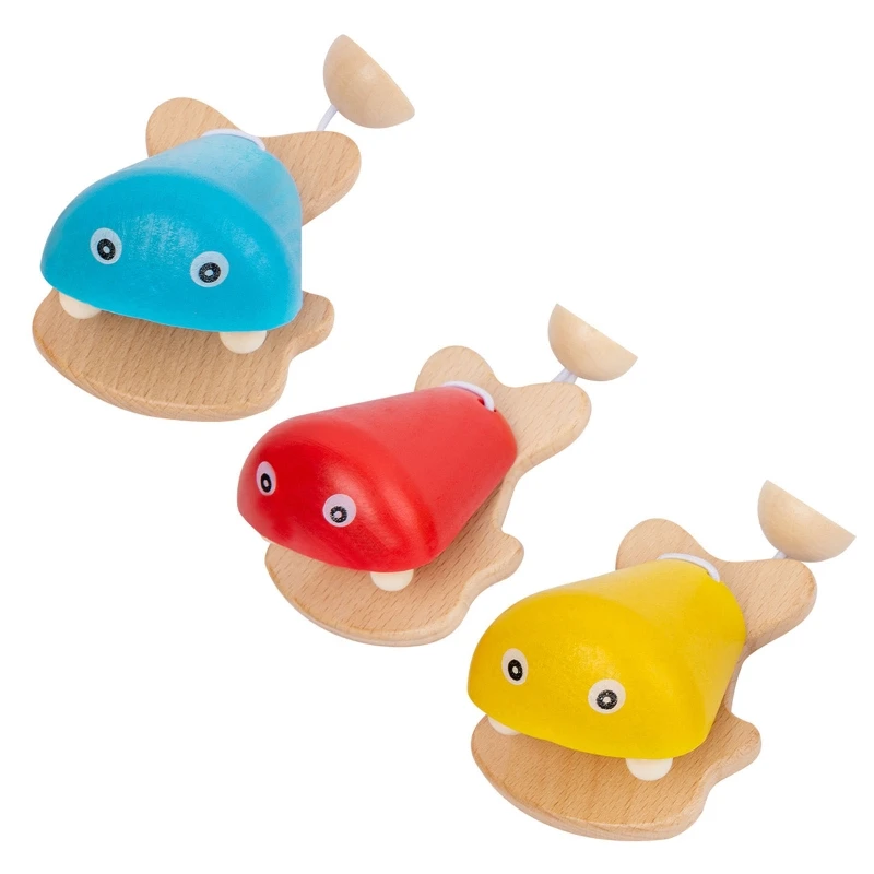 

Montessori Castanet Fish Shape Music Rattle Orff Instrument Toy for Baby Boy Girl Auditory Sensory Toy Kindergarten Gift