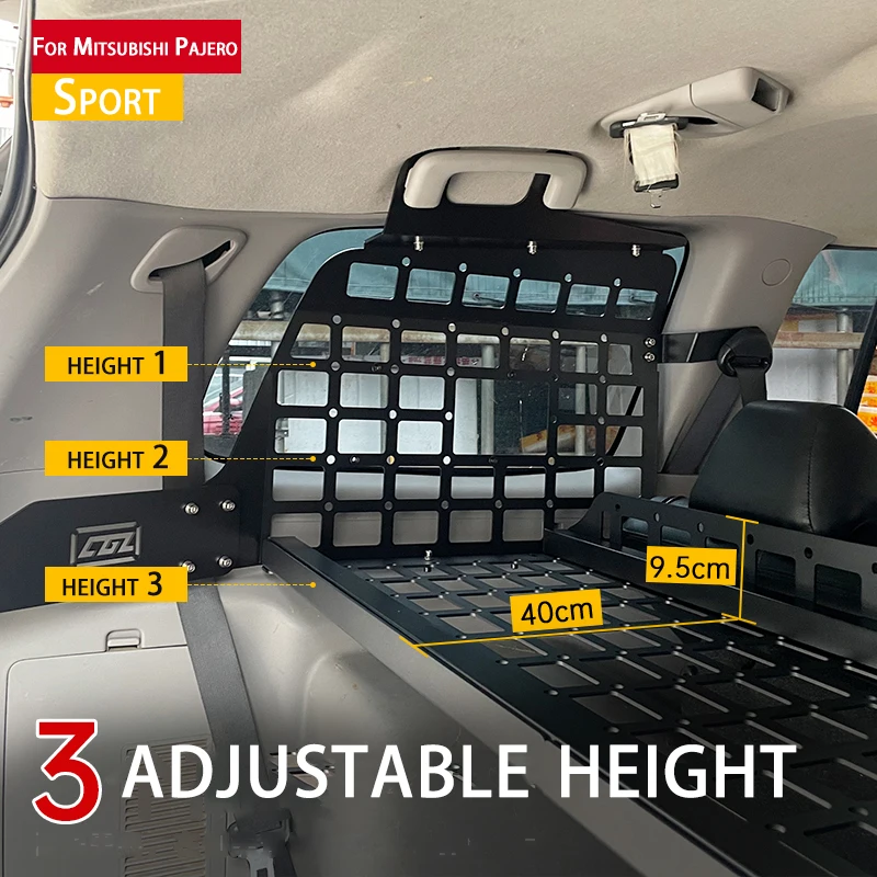 

For Mitsubishi Pajero Sports Edition trunk window MOLLE trunk window metal multi-functional expansion rack luggage rack kit