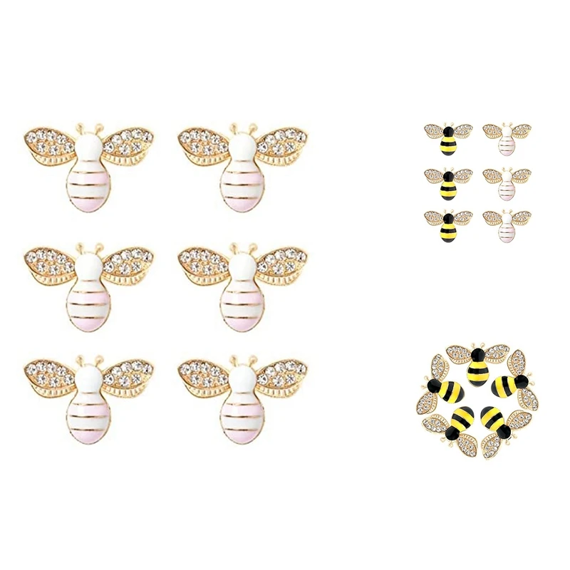 

20 Pcs Enamel Bee Charms Pendants Rhinestone Enamel Craft Embellishments Crafting For DIY Handmade Crafts
