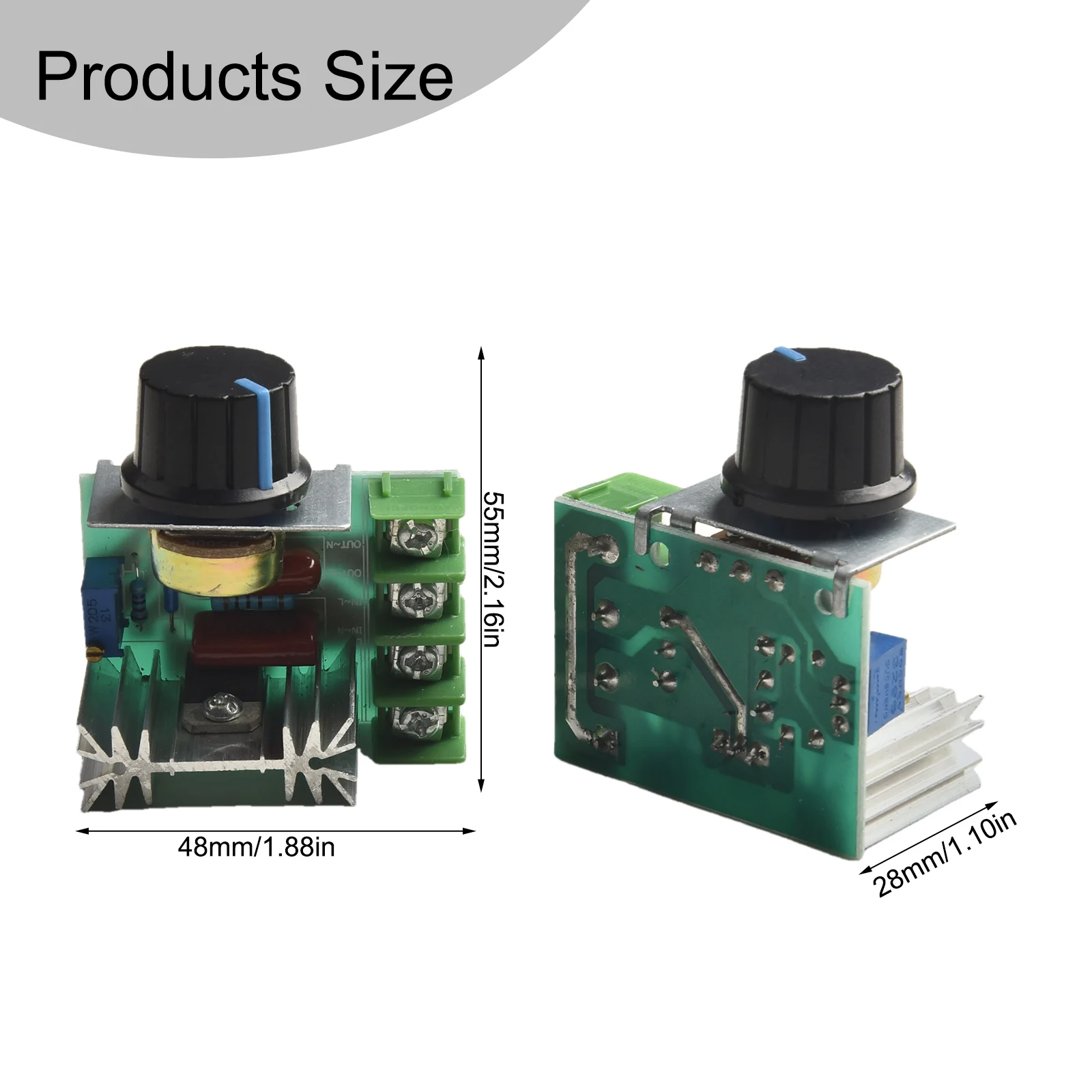 2 шт. 220 В 2000 Вт регулятор скорости двигателя SCR напряжения диммеры термостат для