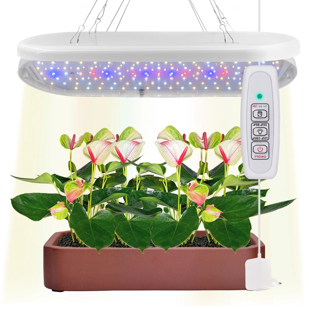 S 39x15cm Lamp 3/6/9h Timer 4 Dimmable Brightness Hydroponics For Basil Herb Mint Orchid
