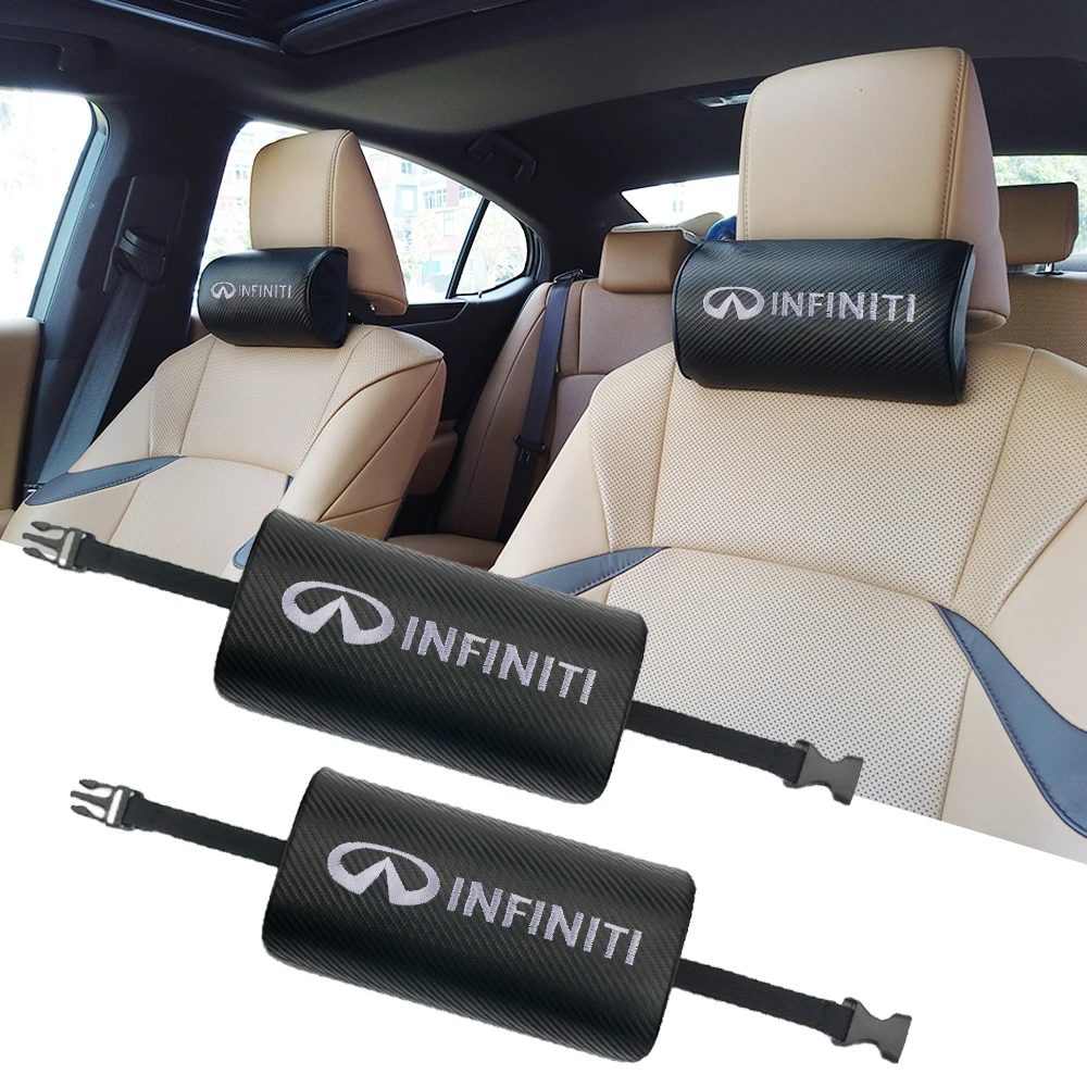 

2pcs Car Seat Headrest Auto Neck Pillow Support Cushion Accessories For INFINITI Q30 Q50 Q60 Q70 QX30 QX50 QX60 QX70 QX80 IPL