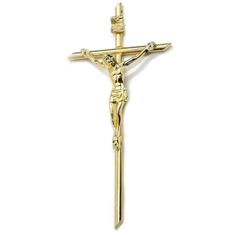 

Золотой распятильник, Настенный декор, ручной металлический крест, благословение, священный распятий, подарок для бабушки, мальчиков, подар...