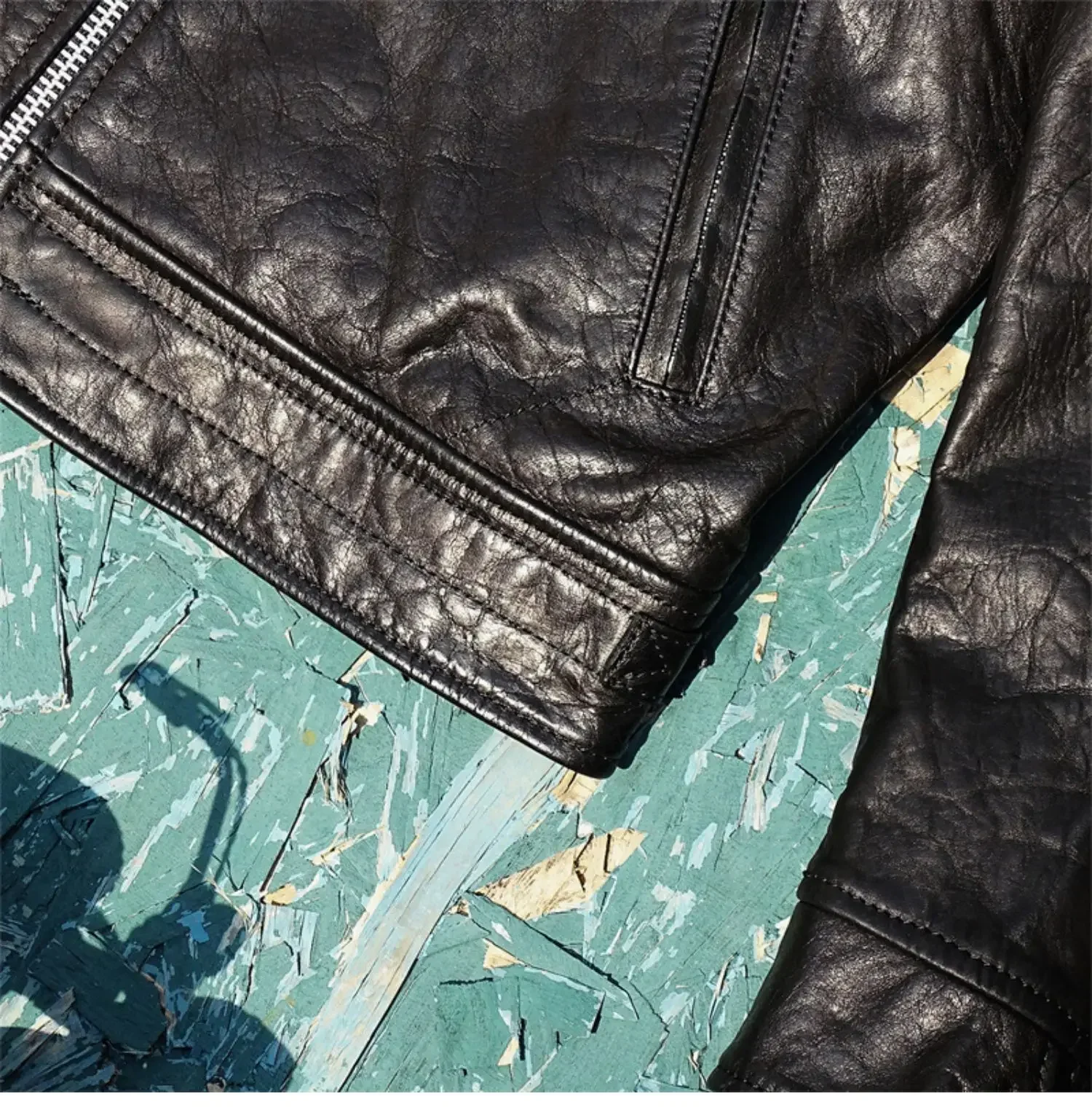 Кожаная куртка из конской кожи с тупой бритвой и масляным воском мужская тонкая