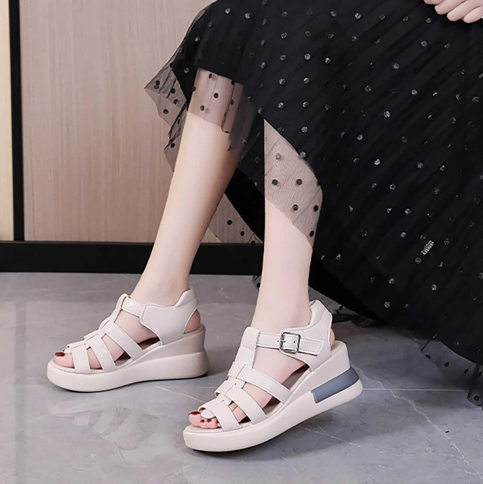 

Женские босоножки на плоской подошве, босоножки с ремешком на щиколотке и перекрестной шнуровкой, обувь на платформе для вечеринки или свад...