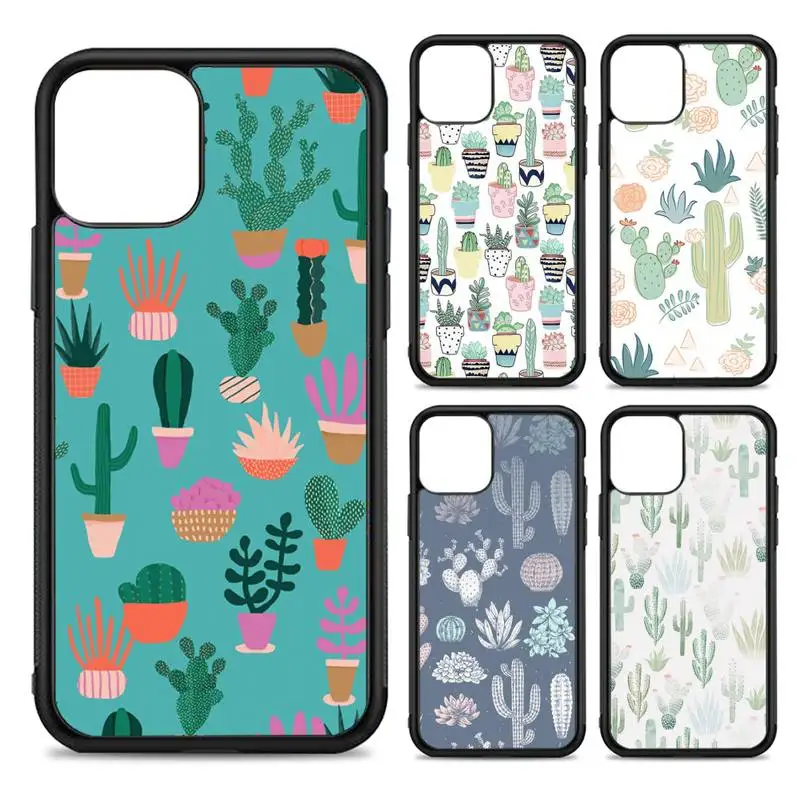 

Cactus Phone Case Silicone PC+TPU Case For iPhone 14 11 12 13 Pro Max 8 7 6 Plus X XR Hard Fundas