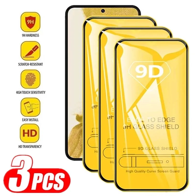 

3PCS 9D Tempered Glass For Huawei P30 Lite P20 Pro P40 P Smart 2021 2019 Y9 Y7 Y5 Prime 2019 Y9 2018 Y8p Y7p Y9a Y9s Y8s Y7a