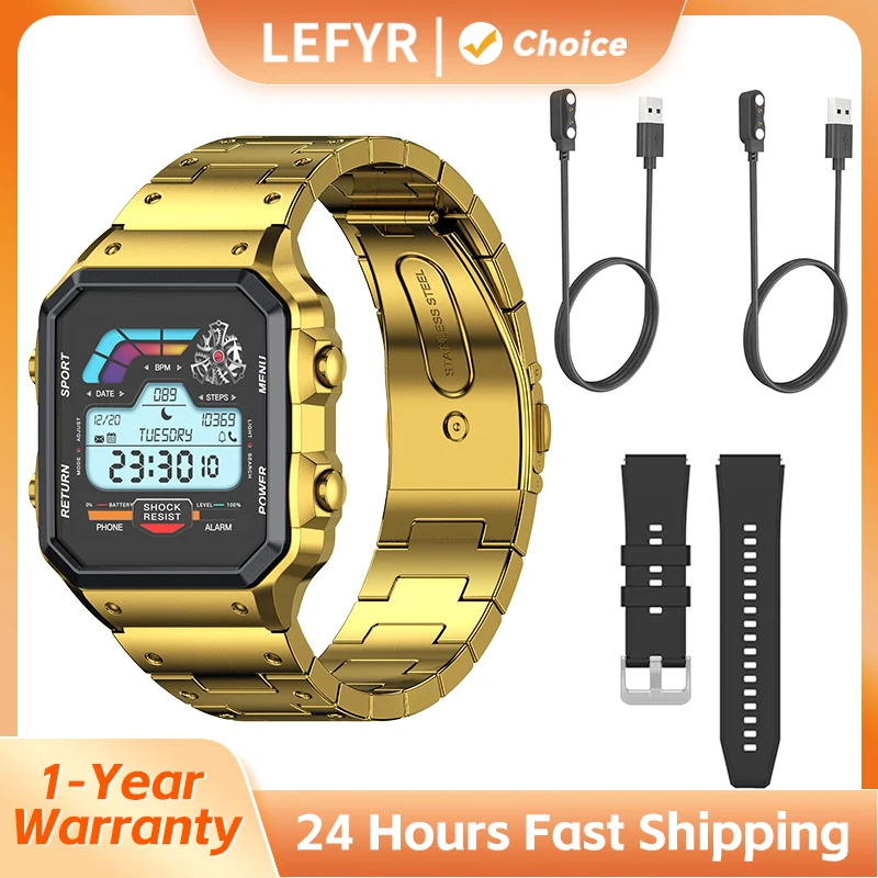 Мужские стальные подключенные часы умные в стиле милитари LEFYR AW38 фитнес-браслет