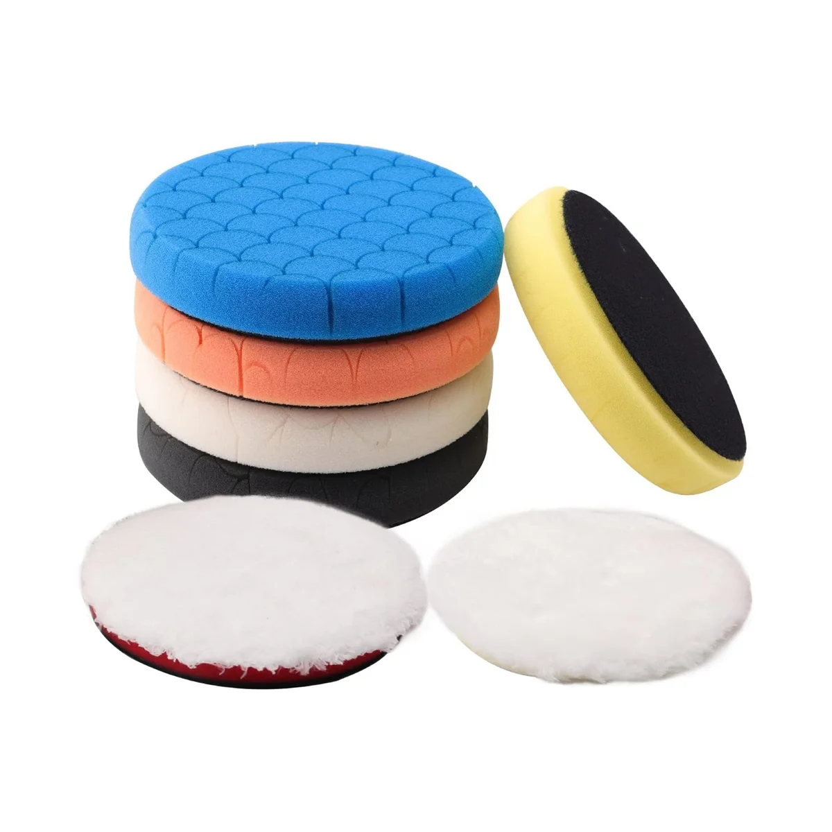 

Buffing Polishing Pads, 7Pc 5.5 Inch Face for 5Inch 125mm Backing Plate Buffing Sponge Pads Cutting Polishing Pad Kit