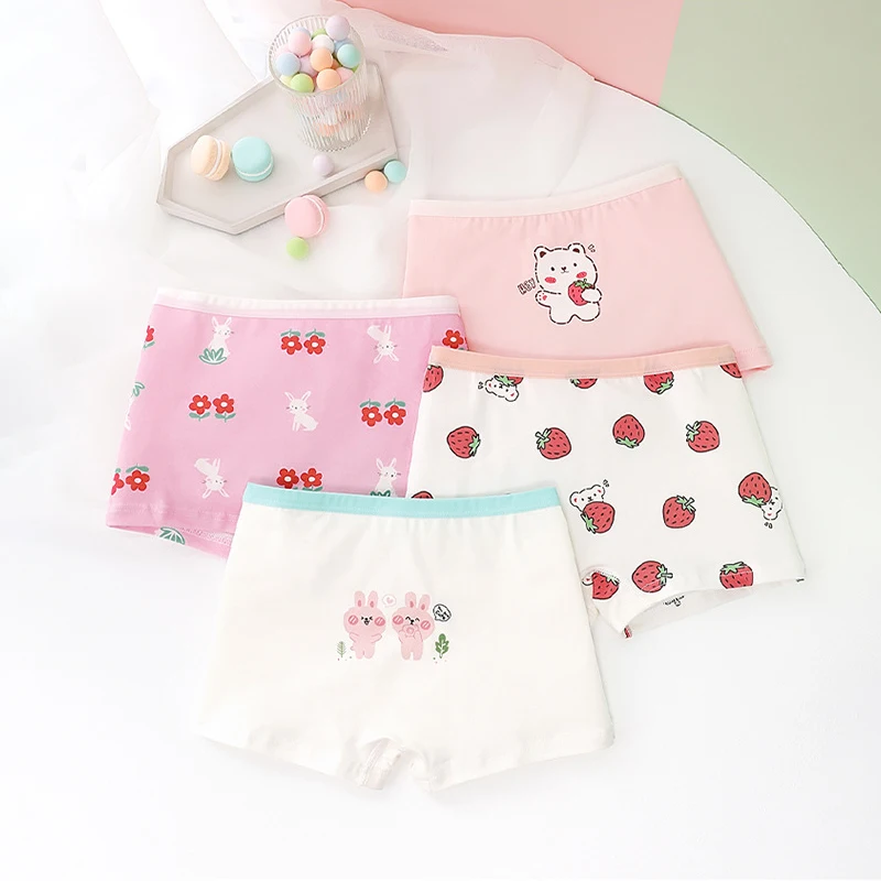 

4 шт./лот; Детские трусики; Трусы-боксеры для девочек; Детское нижнее белье; Хлопковые мягкие трусы с милым принтом животных для маленьких дев...