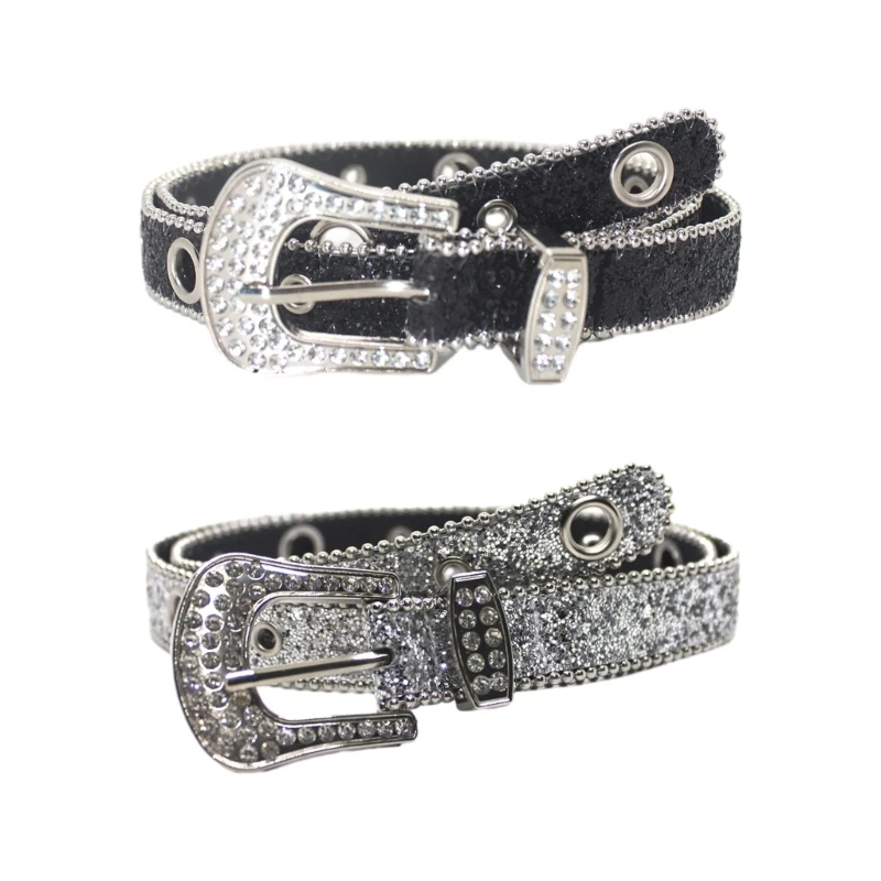 Small-fresh  Belt for Dress Diamond Waist Belt Locomotive Style Belt D5QB