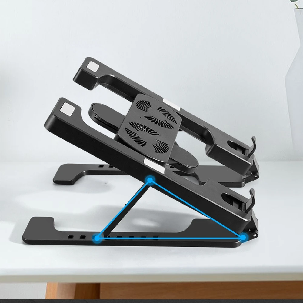 

2021 Складная охлаждающая подставка для ноутбука с 2 вентиляторами, охлаждающая подставка для ноутбука с USB-разъемом, Портативная подставка д...