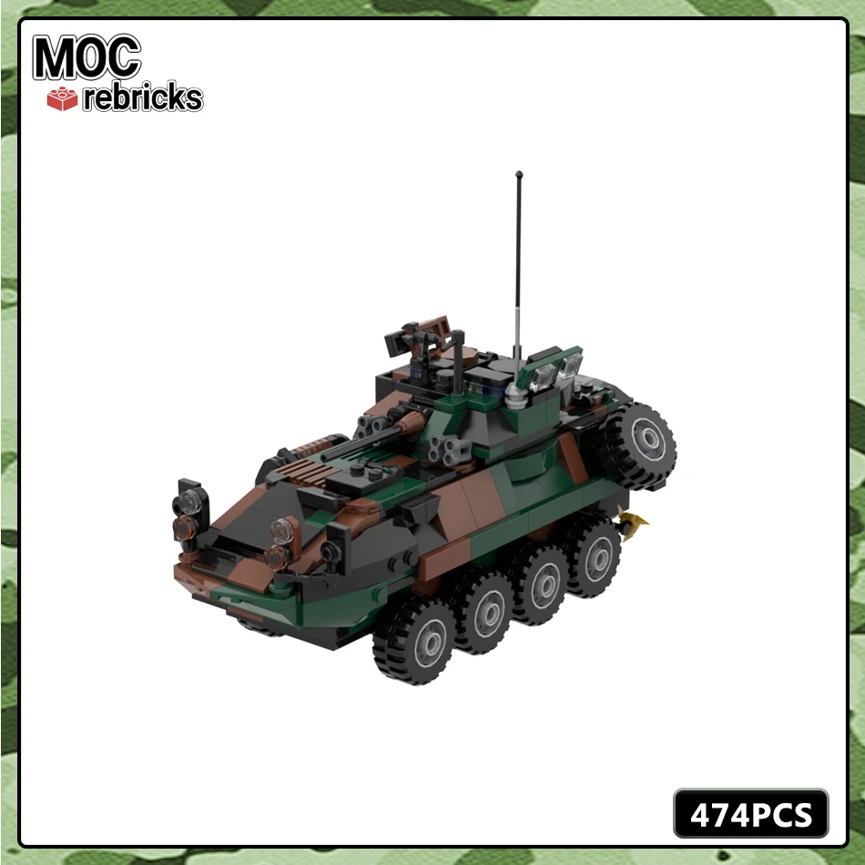 MOC военная серия DIY строительный блок кирпич LAV-25 армейские пехотные оружие боевой