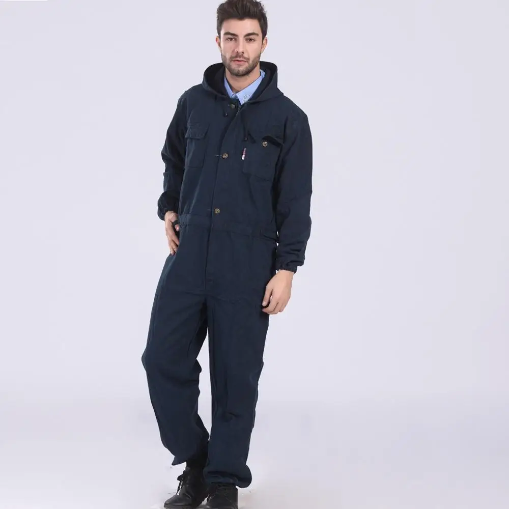 

Denim Welder Suit Work Clothing For Men Hooded Overalls Long Sleeve Wear Resistant Painter Welding Uniforms Coveralls Dust Proof