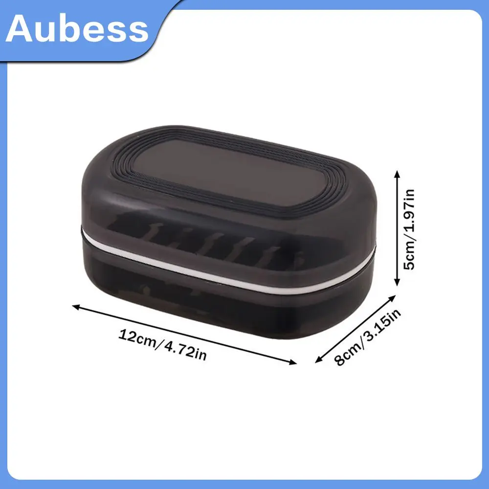 

12×5×8cm Soap Box For Household Use Double Layer Soap Case Portable Drainage Soap Case Container Bathroom Products Black/white