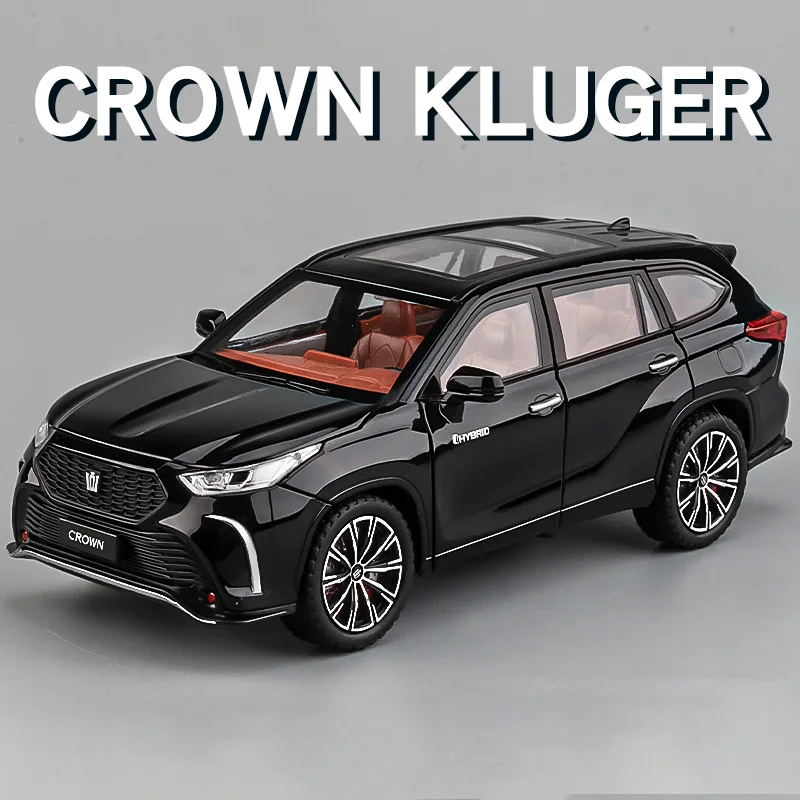 

1/24 Diecast Crown Kluger Off-Road SUV Model Car Collection Simulation Sound & Light Vehicle Metal Miniature Car Toys For Boys