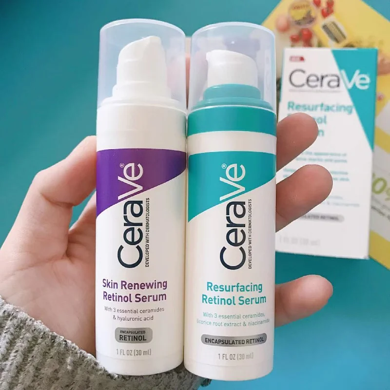 

2PCS New CeraVe Resurfacing Retinol &Skin Renewal Retinol &Hyaluronic Acid Serum Moisturizing Anti-Aging Repair Sensitive 30ml
