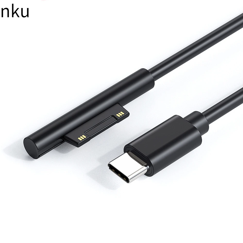 Nku 1.5m USB Type-C Tablet Charger Adapter Cord 65W 15V3A PD Fast Charging Cable for Microsoft Surface Pro 7/6/5/4/3 Book/Book 2