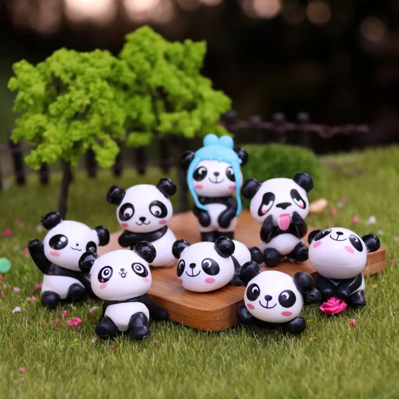 

Cute little panda baby doll doll Papa bear ornaments fleshy flowerpot moss micro landscape decoration