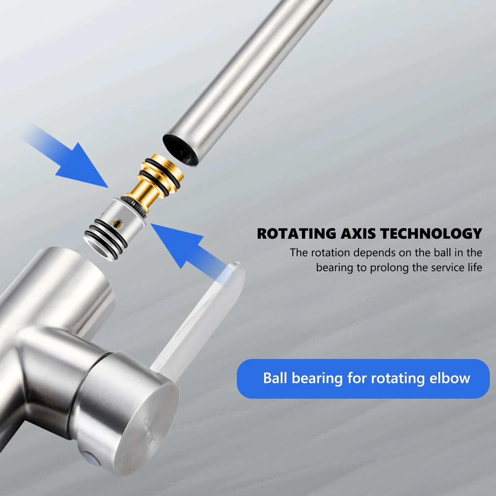 Кухонные краны из матового никеля смеситель для кухонной мойки моноблочный BauEdge