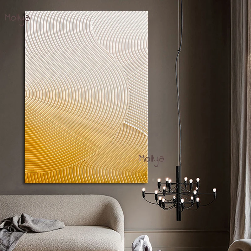 

Handpainted Flowing Screw Thread Texture Abstract Oil Painting On Canvas In Living Room Modern Wall Art Decorative Frameless