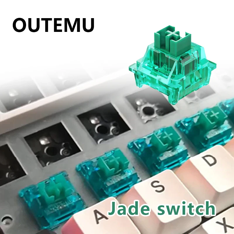 Фото Механический переключатель Outemu Jade Linear 3PIN для клавиатуры, звук Mahjong, с возможностью горячей замены №1