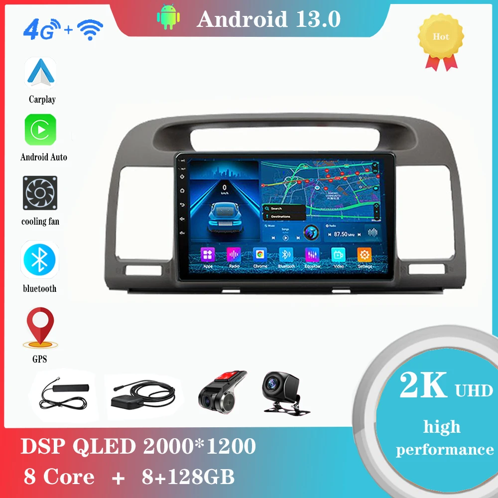 

Android 12.0 For Toyota Camry 2001-2006 Multimedia Player Auto Radio GPS Carplay 4G WiFi DSP Bluetooth