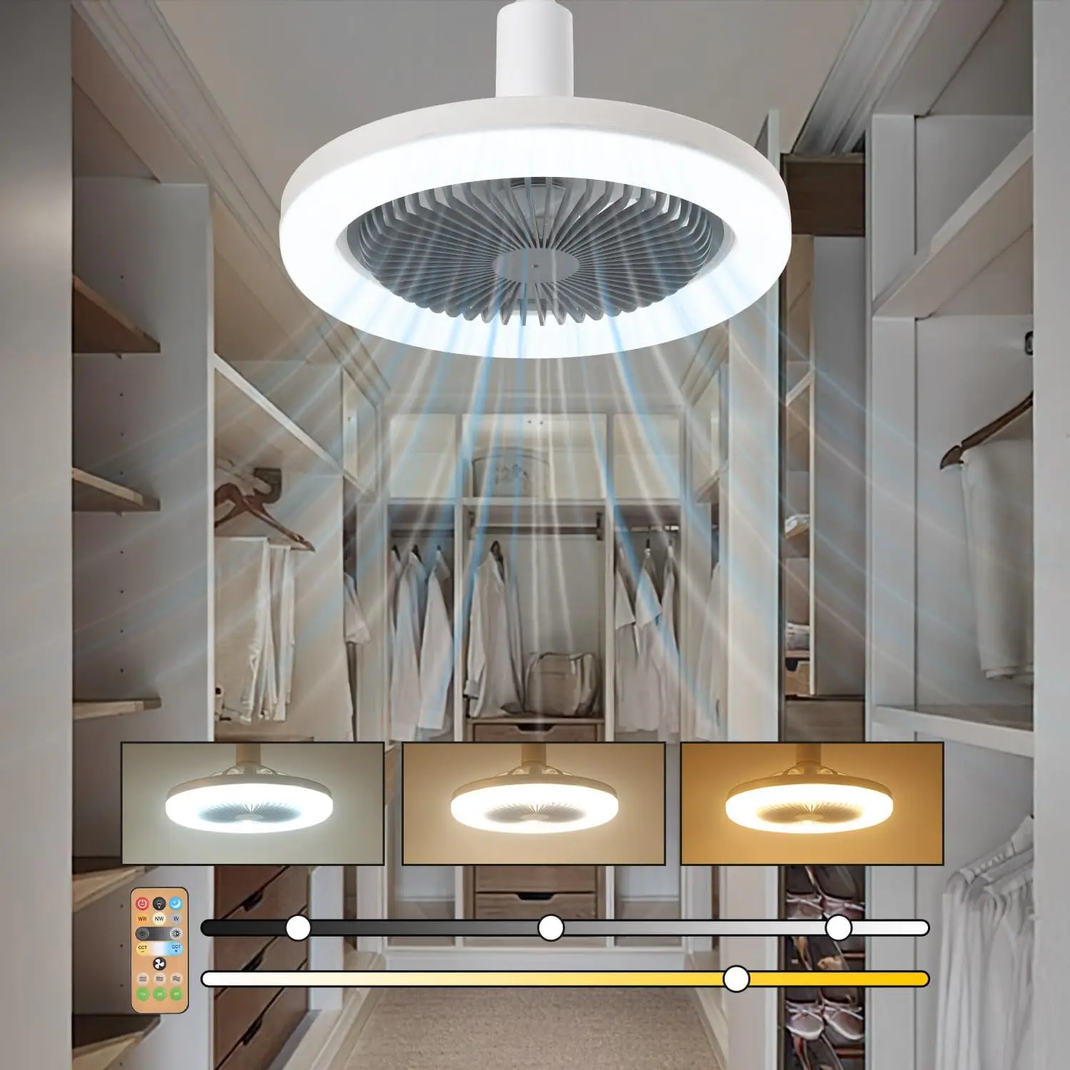 

Потолочные вентиляторы со встроенным освещением и дистанционным управлением, 30 Вт, Цоколь E27, умная Тихая люстра с регулируемой яркостью для гостиной, для гаража