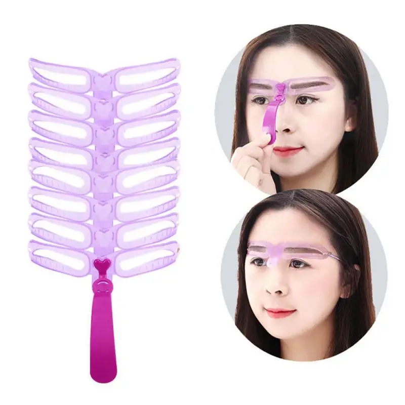 

8 in1 Eyebrow Shaping Template Nature Brow Shape Stencil Professional Guide Styling Card Kit Grooming Assistant Eyes Makeup Tool
