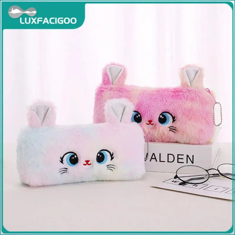 

Оригинальный Простой Большой карандаш на молнии, новинка, Большой Вместительный канцелярский карандаш, фоторучка из мягкой шерсти и полиэс...