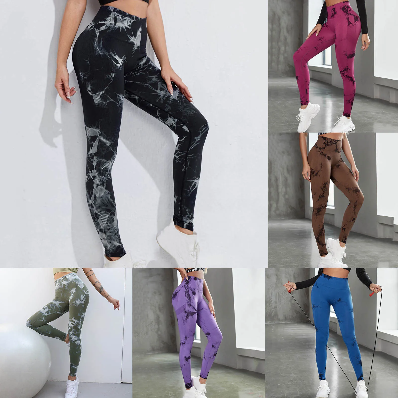 

Women Seamless Tie Dye And Tie Float Yoga Workout Pants