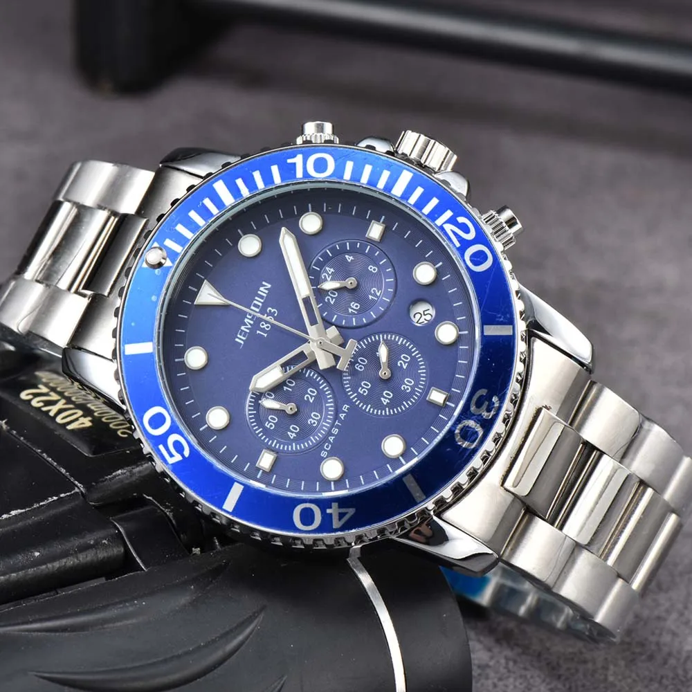 

High Quality Original Brand Watches for Men Multifunction Full Stainless Steel Quartz Watch Chronograph Automatic Date AAA Clock