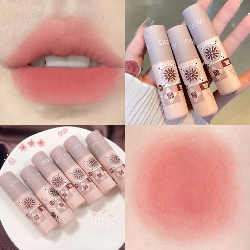 

Non Sticky Cup Lip Gloss 6 Colors Kaleidoscope Matte Waterproof Long-lasting Lip Mud Silky Sexy Lipstick Lips Makeup Cosmetics