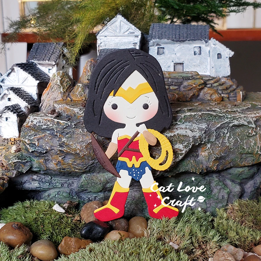 Catlove Heroine Super Hero металлические трафареты для скрапбукинга, трафаретные высечки для изготовления карт, DIY ремесло, тиснение, новые штампы на 2022 год (art.: 3920bbbe968b4) - 3920bbbe968b4