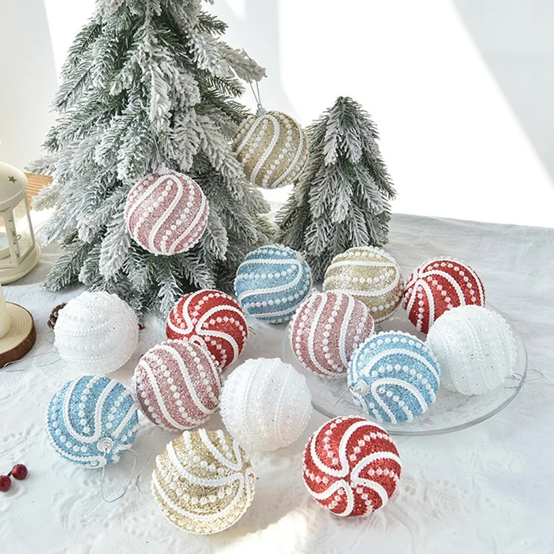 

8 см рождественские подвесные шарики, строительный шар, Рождественская елка, подвеска из легкой пены, новогодний домашний декор