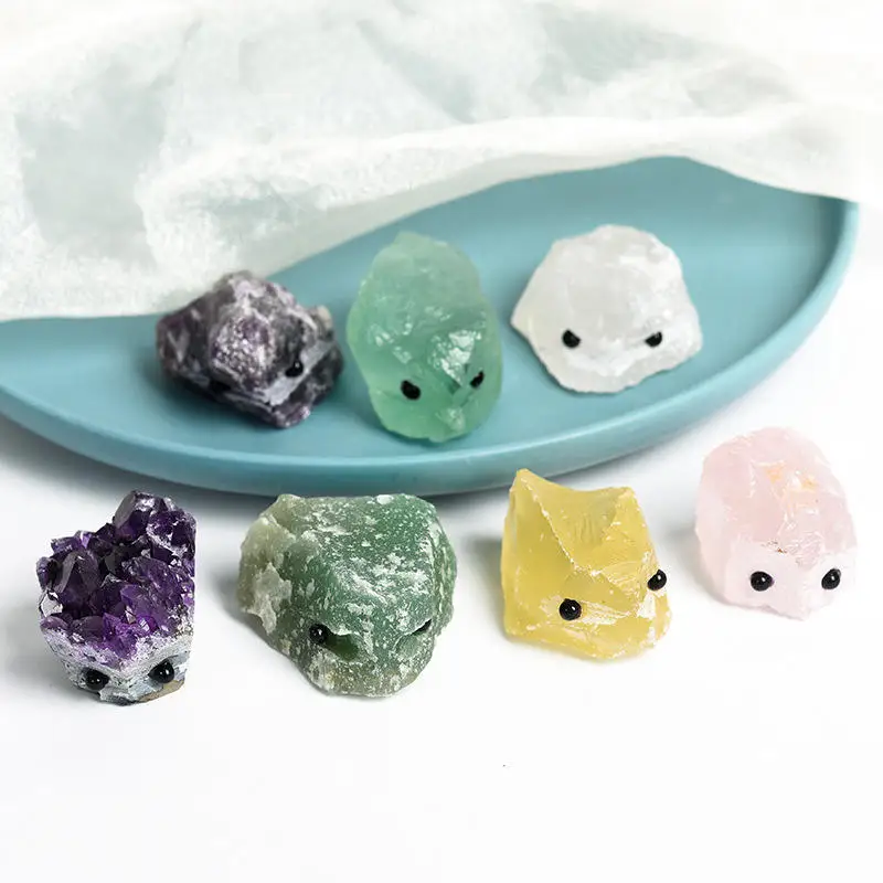

Healing Crystal Hand Carved Hedgehog Natural Desktop Ornaments Handicrafts Crystal Pet Business Gift