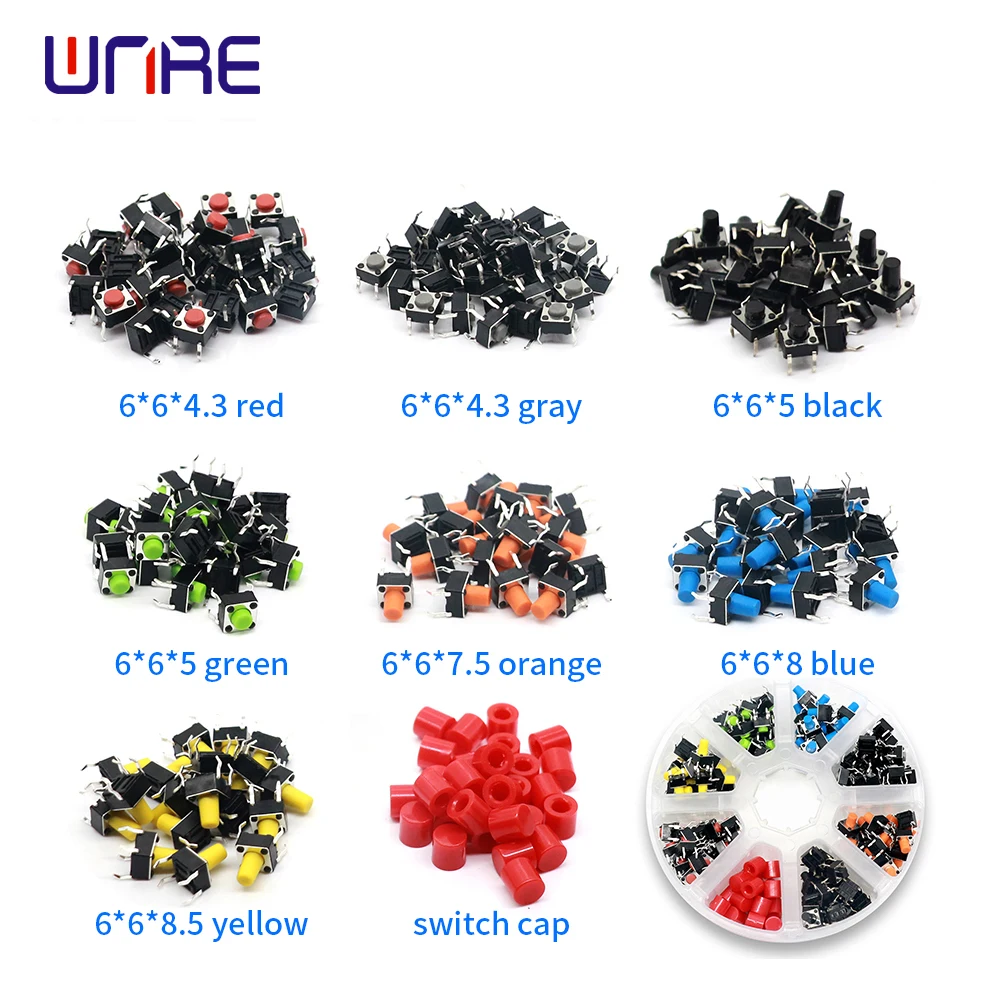 160 шт./лот 8 типов переключатель в ассортименте Микро Кнопка такта сброс мини