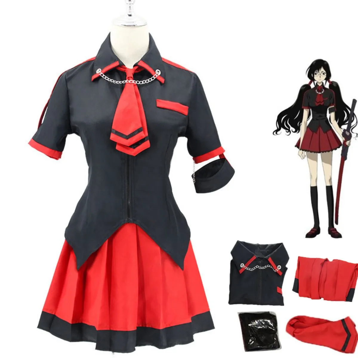 

Anime BLOOD-C Kisaragi Saya Cosplay Costume Black Jk Japanese School Uniform Skirt Woman Sexy Kawaii Carnival Party Suit