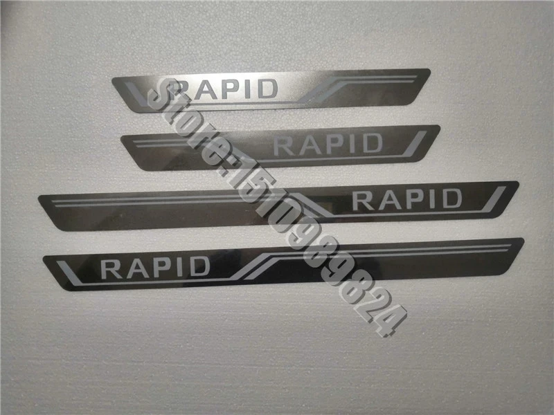 

Original factory Stainless Steel car Ultra-thin Door Sill Scuff Plate car accessories Car-styling For Skoda Rapid 2012 -2019