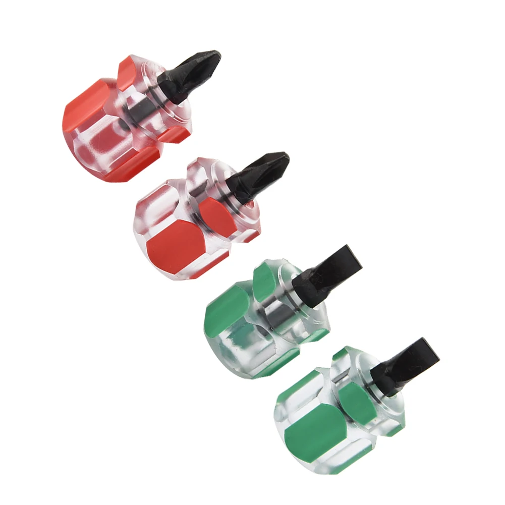 

4pcs 37mm Small Stubby Short Handle Screwdriver Flat Head/Cross-Head Screwdriver For Repairing Sewing Machines Hand Tools