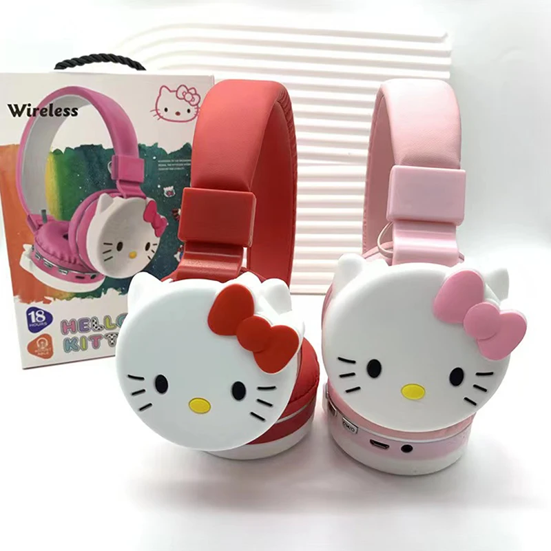 Симпатичные Bluetooth-наушники Hello Kitty беспроводные наушники аниме мультяшная