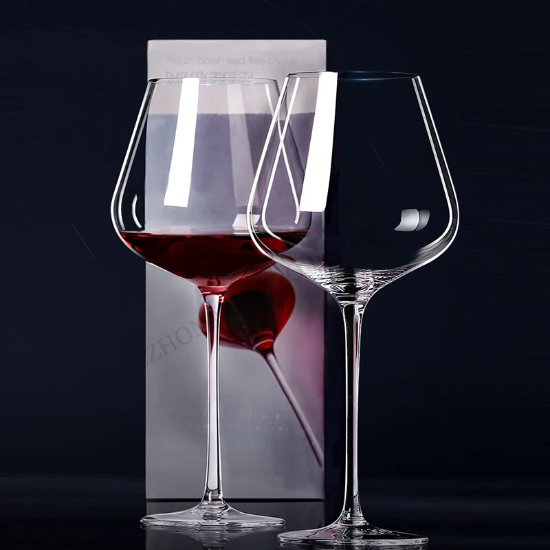 

2Pcs Crystal Red Wine Glass Lead-free Burgundy Bordeaux Goblet European Big Belly Tasting Cup Home Wedding Beer Cup Drinkware