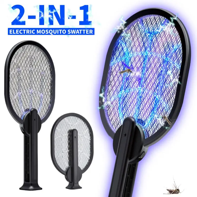 

Insects Racket Kills Non-toxic Harmless Rechargeable Usb With Led Lamp Fly Bug Zapper Fly Swatter Fryer 2in1 Anti Insect