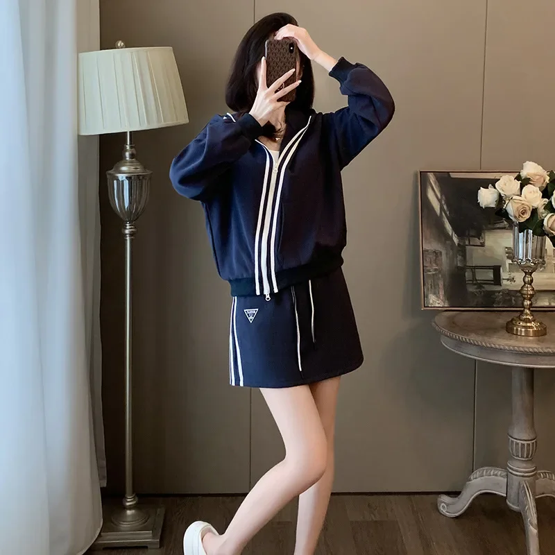 Модный повседневный женский костюм 2024 весенняя модная полосатая толстовка с