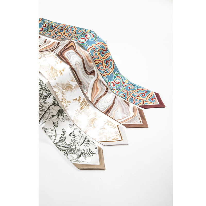 Protect Designer Handle Bags Bandana Small Silk Bag Scarf Women Head Hijab Scarf Long Skinny Scarves For Ladies Fashion Headband