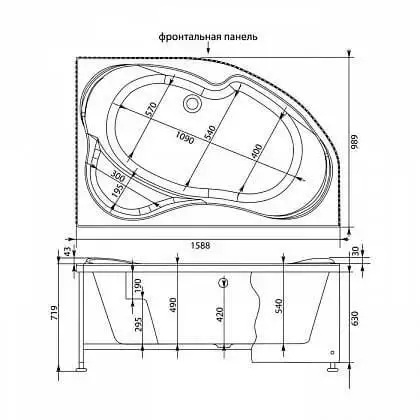 Акриловая ванна Aquanet Capri 203915 160x100 R | Обустройство дома
