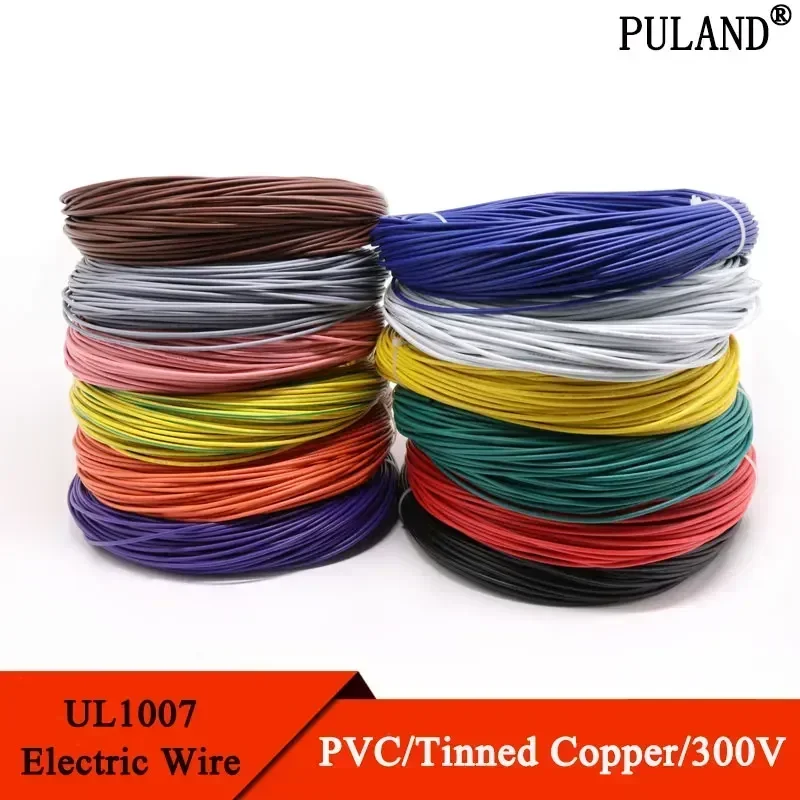 

2/10 м 30 28 26 24 22 20 18 16 AWG UL1007 Электрический провод с ПВХ-изоляцией из луженой меди Кабель Светодиодная лампа Линия освещения 300 В Multi
