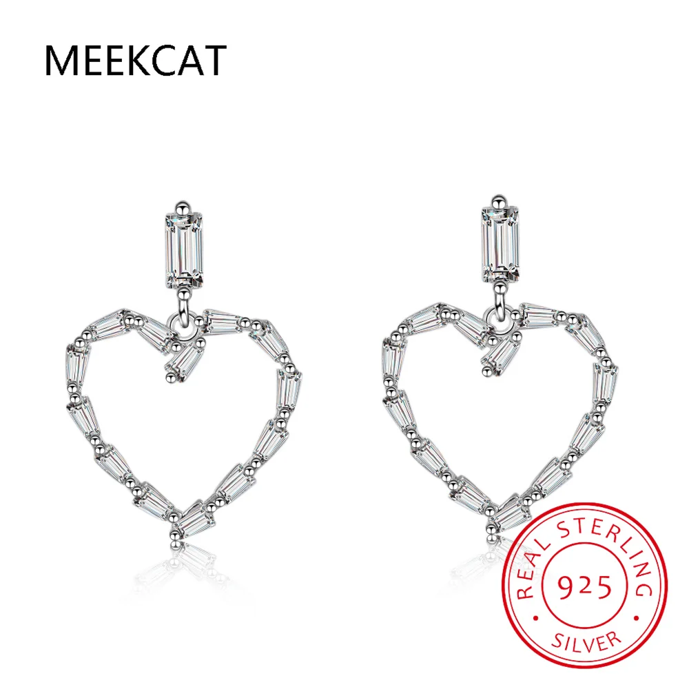 

Серьги-гвоздики в форме сердца с платиновым золотом | Серебряные Изящные серьги для женщин SCE1672