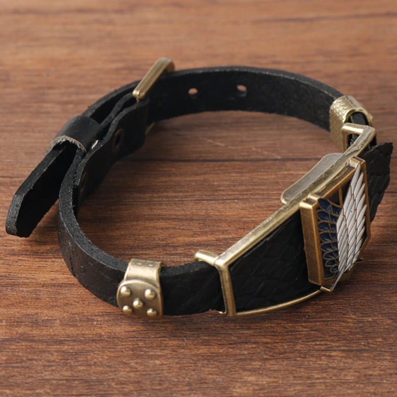 Браслет из искусственной кожи с аниме атака на кожу для мужчин |