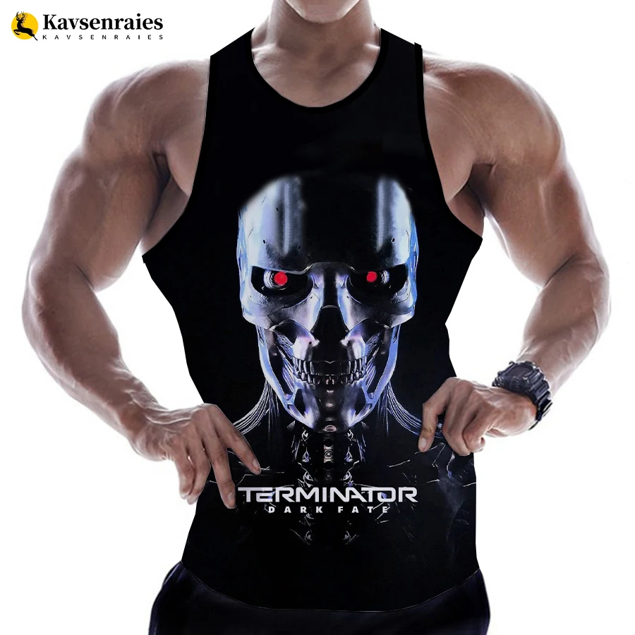 

TV Movies Terminator Fashion Summer Men Women Tank Tops Sleeveless Spring Harajuku Personality 3D Printed Beach Tops Tees 6XL